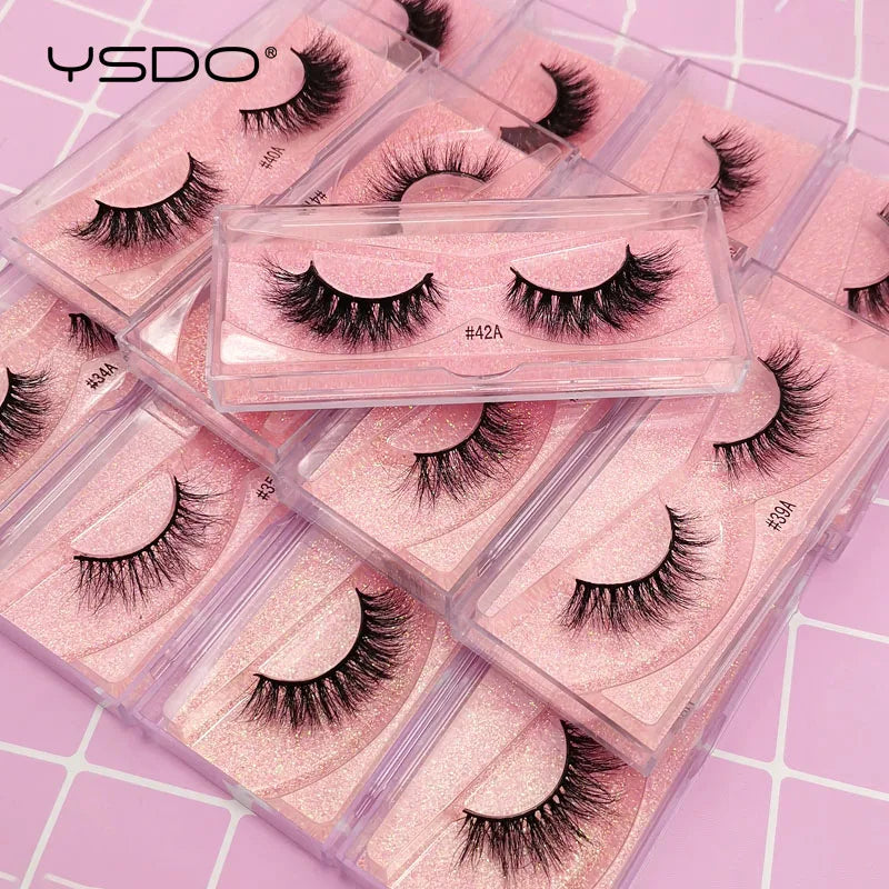 3D Mink False Eyelashes - Fluffy Thick Dramatic Fake Lashes for Makeup, Reusable