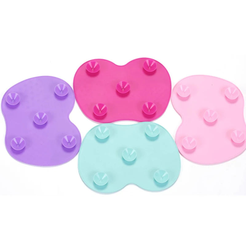 Silicone Makeup Brush Cleaning Pad Mat - Gentle Brush Washer & Scrubber for Cosmetics