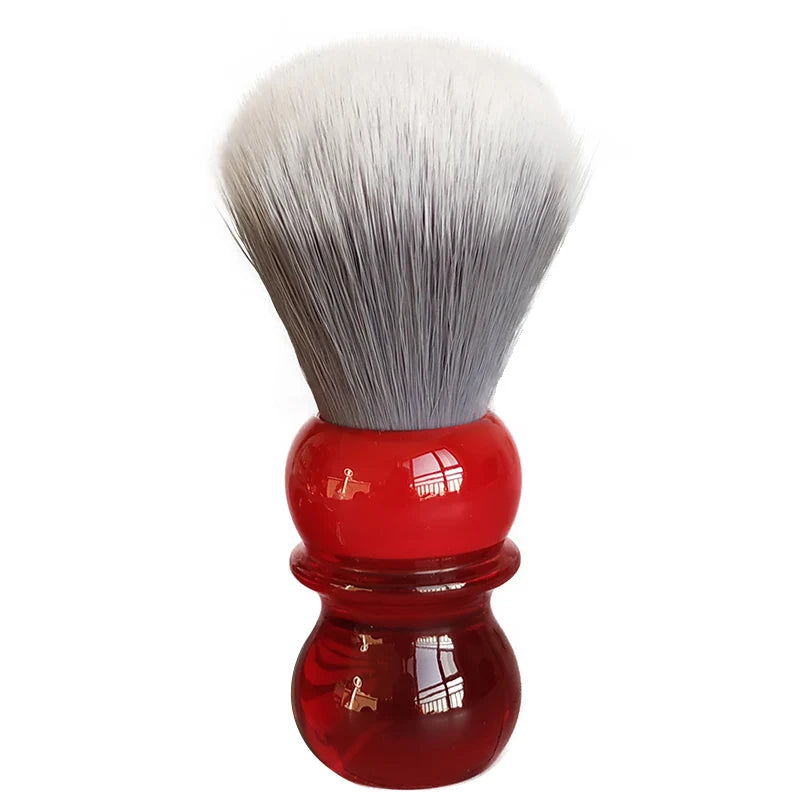 Gentle Hair Shaving Brush with Red Resin Handle & Synthetic Gray Hair for Men