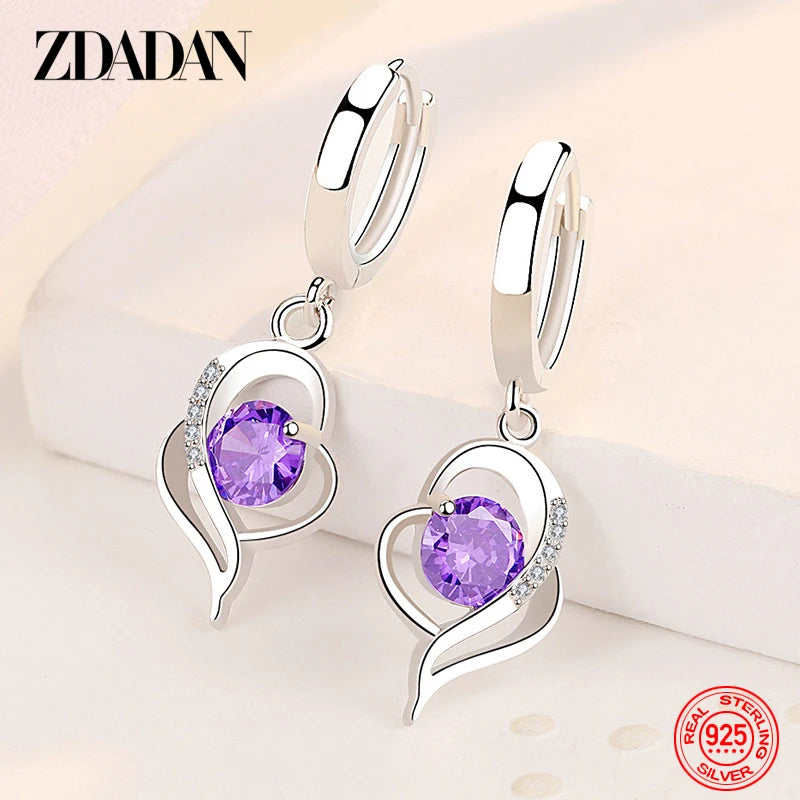 Sterling Silver Crystal Zircon Earring for Women - Fashion Jewelry