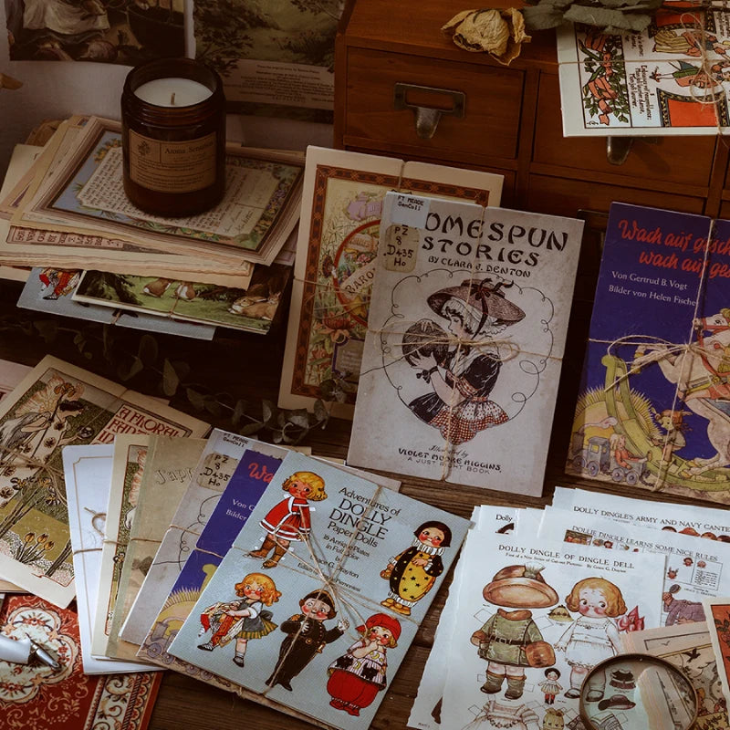10 Pcs Vintage Old Book Page Scrapbooking Paper Decorations DIY Retro Backgrounds