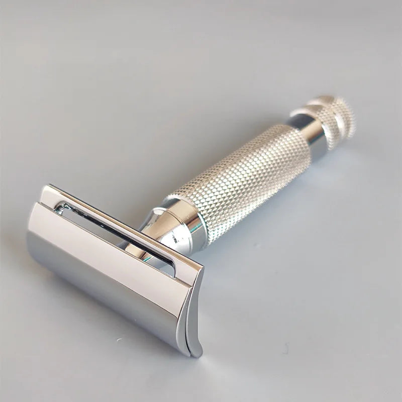 Safety Razor with Zinc Alloy Double Edge Blade - Polished Finish
