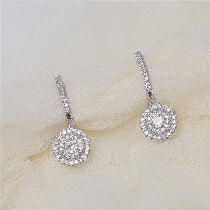 Elegant Wedding Eternity Earrings for Women Cubic Zirconia Jewelry