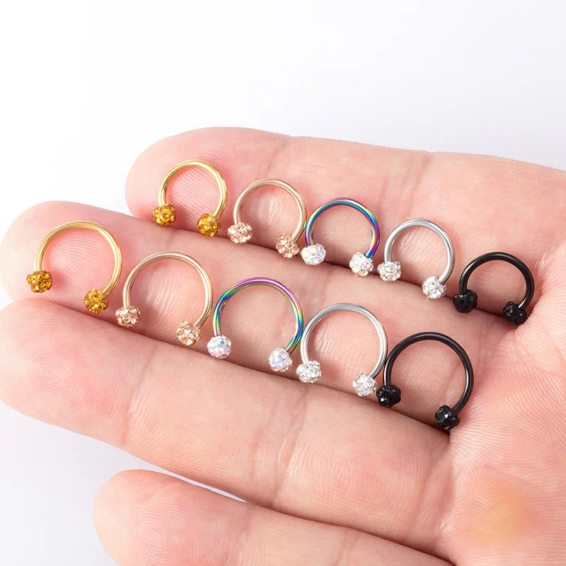 Unisex Septum & Cartilage Nose Hoop Piercing Jewelry 8mm 16G