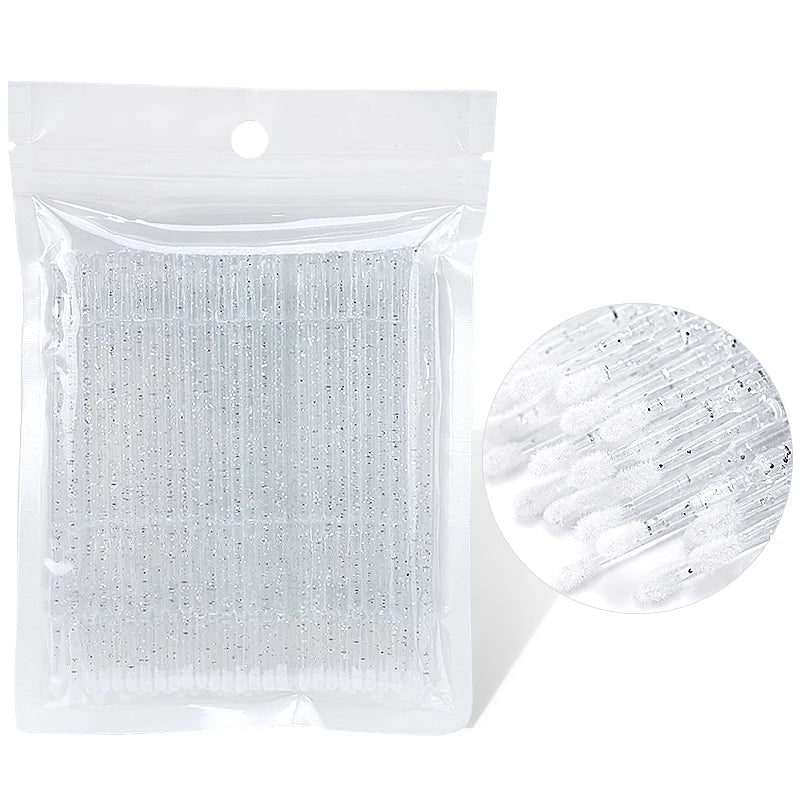 50pcs Disposable Micro Lash Brushes for Eyelash Extension Removal & Makeup Application