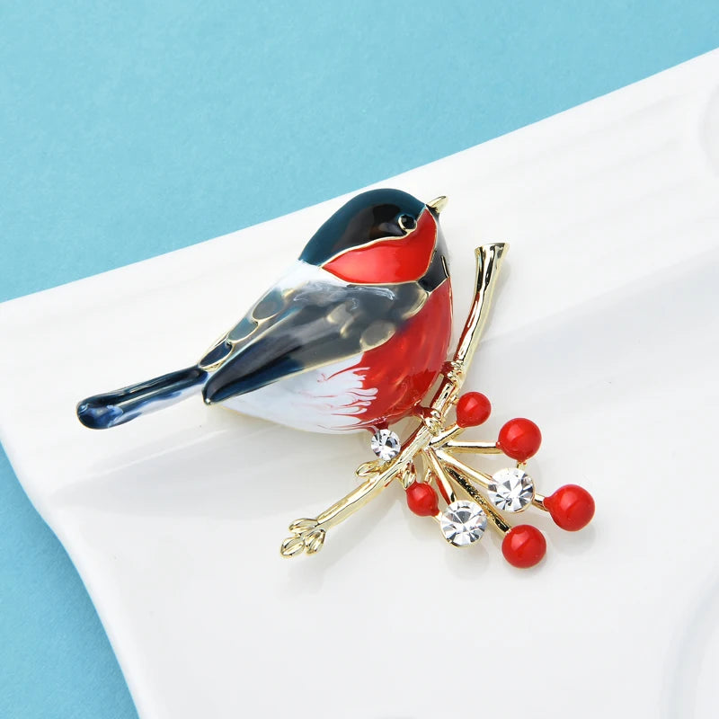 Multicolor Bird Brooch Pins - Enamel Animal Jewelry Gift, Multiple Metal Colors