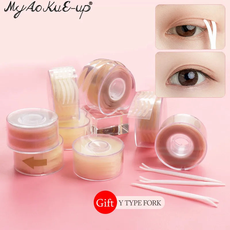 600Pcs Double Fold Eyelid Tape Stickers - Invisible Self-Adhesive Makeup Tool
