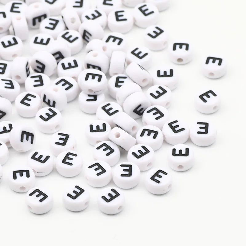50/100/200pcs Alphabet Beads - 7x4mm Acrylic Spacer Beads for Jewelry Making