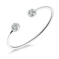 Trendy Titanium Stainless Steel Open Bangle Bracelets for Women Girls - Gold Plated Cubic Zirconia Cuff Jewelry