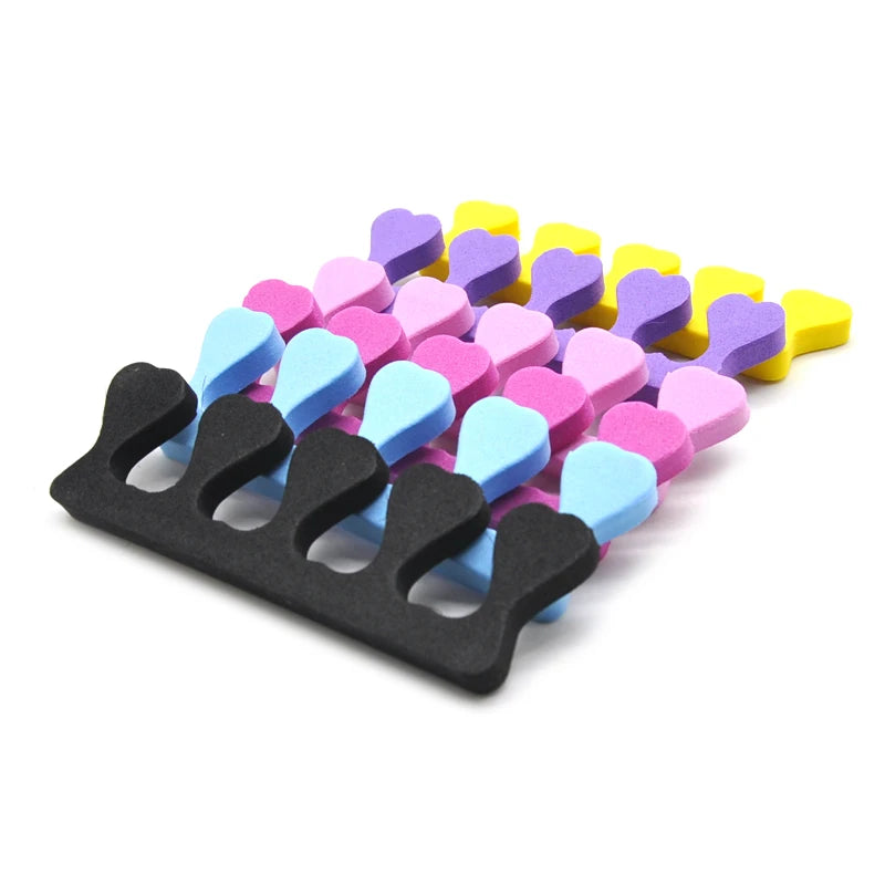 100 Pcs Nail Art Toe Separators Foot Divider Sponge Soft Gel Pedicure Tools