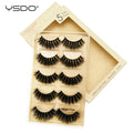 Dramatic & Natural Mink Strip False Eyelashes 5 Pairs, Reusable Makeup Lashes