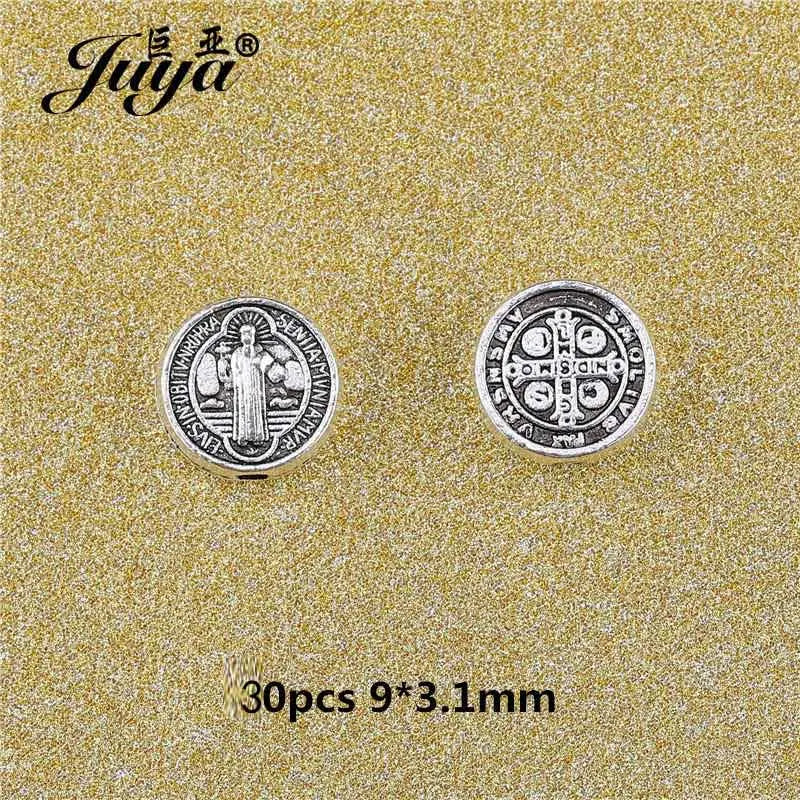 30PCS Metal Alloy Cross Beads for DIY Jewelry Making Spacer Beads