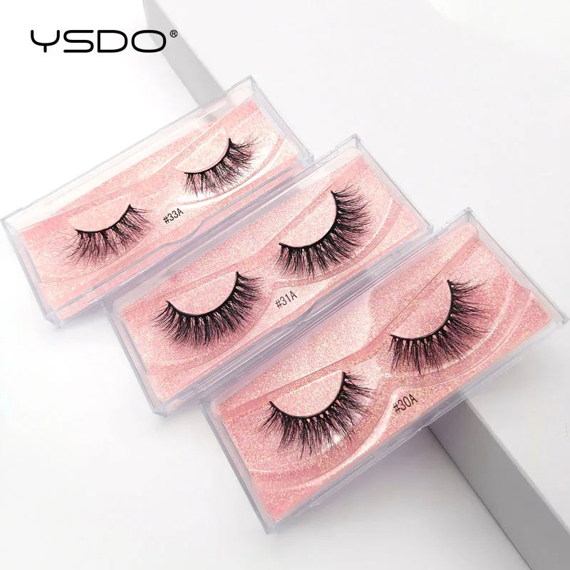 3D Mink False Eyelashes - Fluffy Thick Dramatic Fake Lashes for Makeup, Reusable