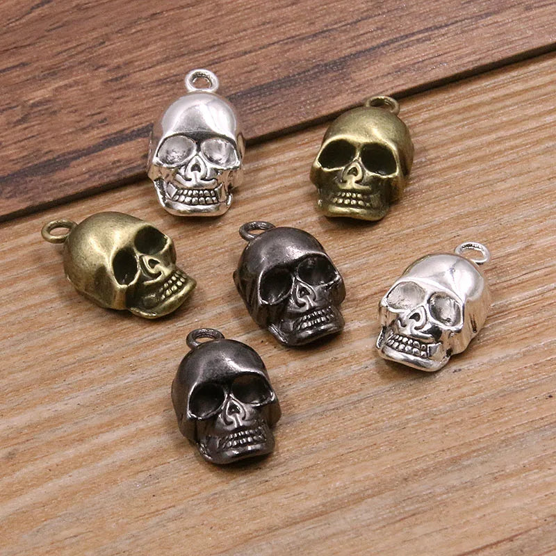 10Pcs Skull Ghost Charms for Halloween Jewelry DIY Vintage Pendants