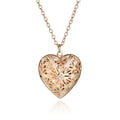 Sweet Peach Heart Necklace with Photo Pendant for Women - Gold or Silver