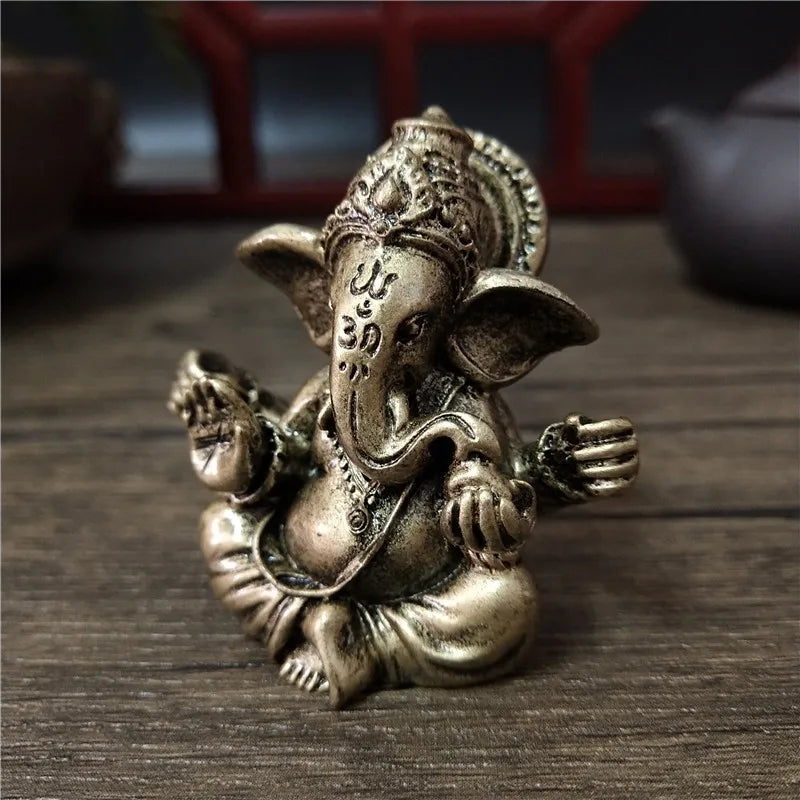 Hindu Lord Ganesha Buddha Statue Elephant Figurine Home Office Decor Resin