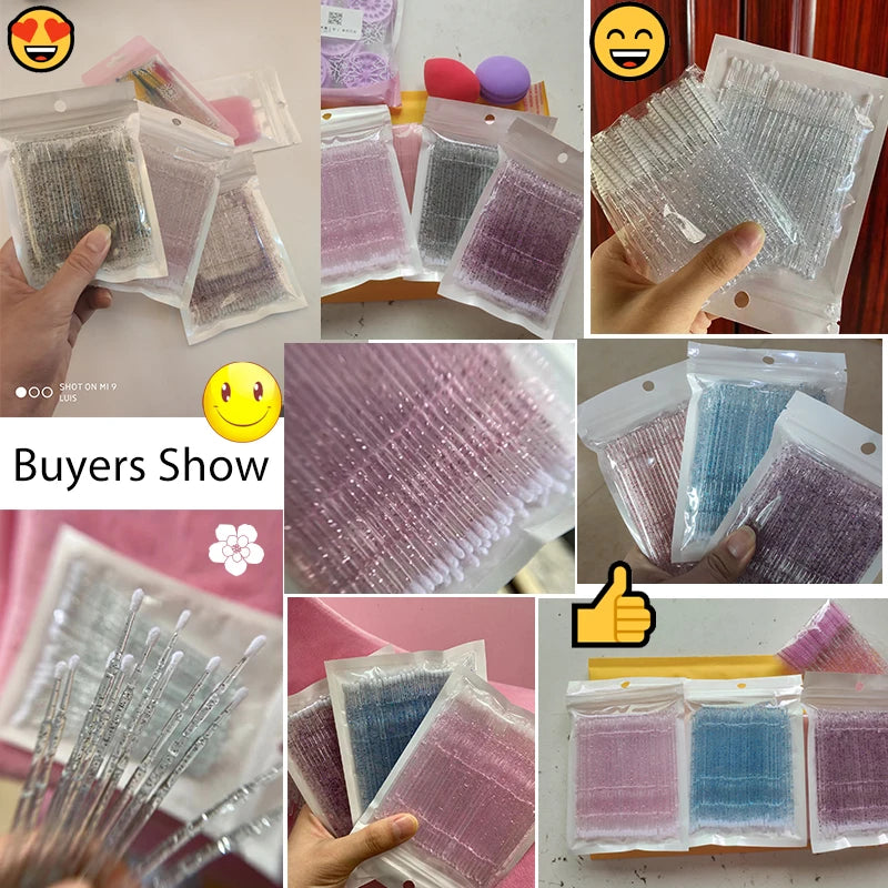 50pcs Disposable Micro Lash Brushes for Eyelash Extension Removal & Makeup Application