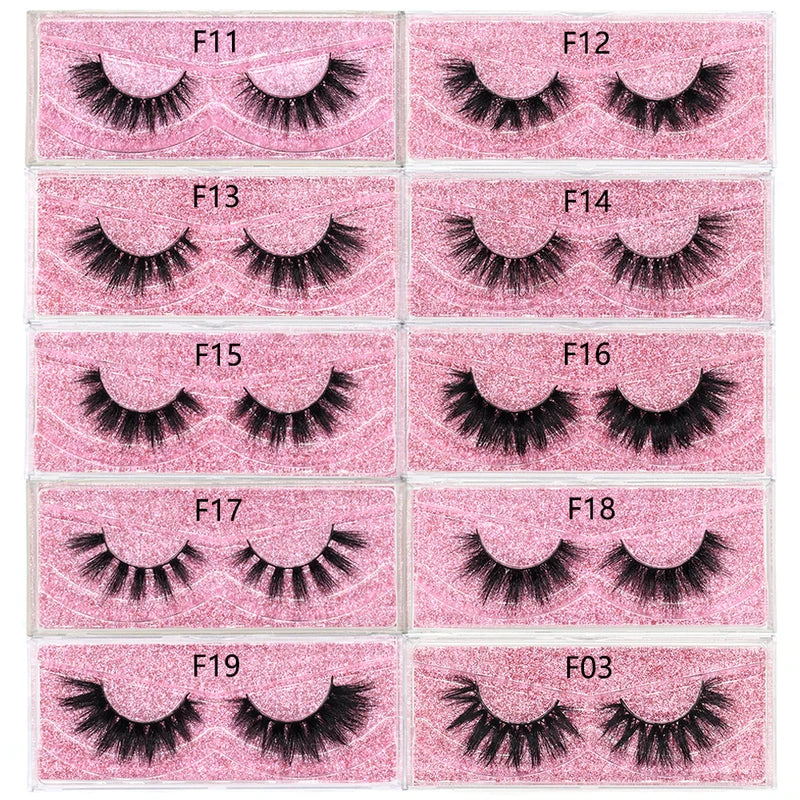 Dramatic Fluffy Mink Eyelashes - Natural 3D Cross Strip Lashes for Makeup
