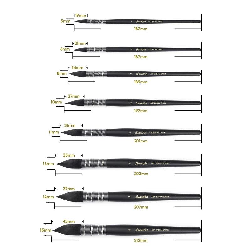 Watercolor Paint Brush Set - Artist Hand Painting Brushes for Gouache & Watercolor