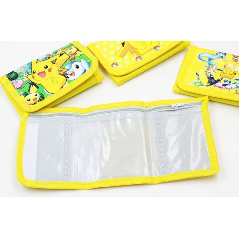 Kids Cartoon Pikachu Wallet with Coin Purse PVC Toy Gift for Children