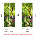 Fairytale Forest Path DIY Door Wall Sticker Set for Home Decoration - Peel & Stick Vinyl Wallpaper