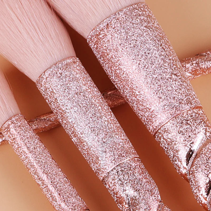 Glitter Frosted Unicorn Makeup Brush Set - 10 Pc Face & Eye Brushes