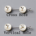 8MM Shell Beads with Letter Charms for Jewelry Making - DIY Earring & Bracelet Supplies