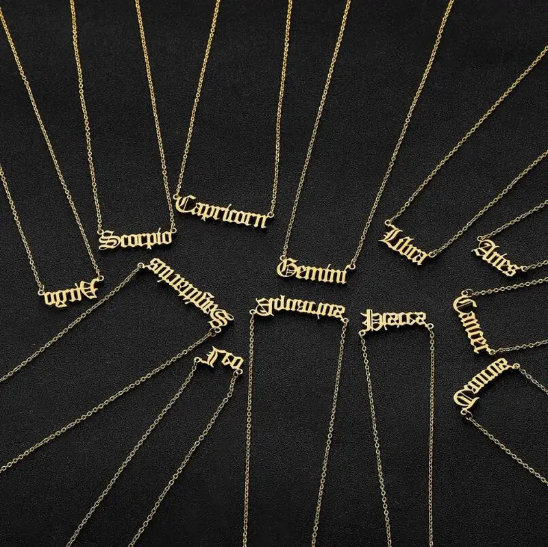 Zodiac Constellation Necklace for Women - Stainless Steel Pendant Jewelry