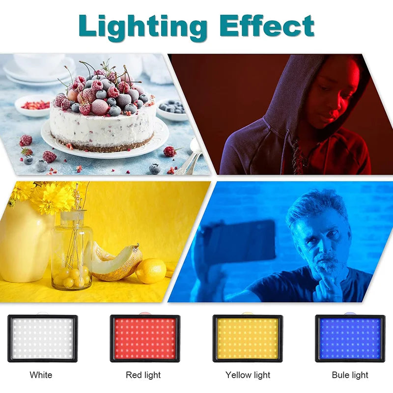 6-Inch LED Video Light Panel with RGB Filter for Photography & Streaming