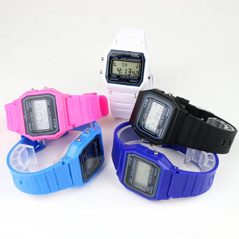 Kids Digital Watch with Silicone Strap LED Chronograph Alarm for Children