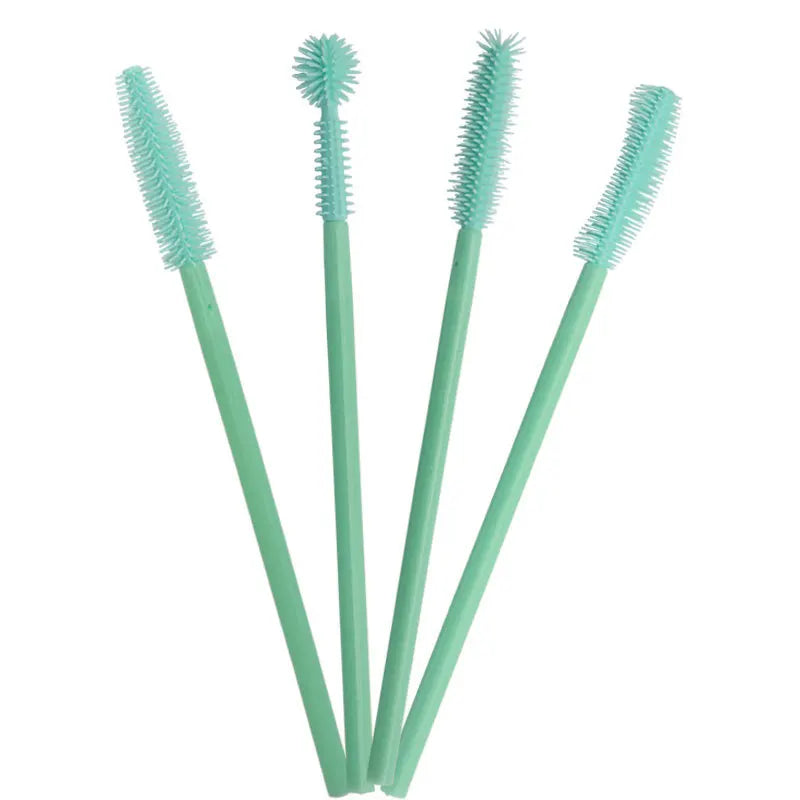 50 Pcs Disposable Silicone Eyelash Brush Applicators for Lash Extensions & Makeup