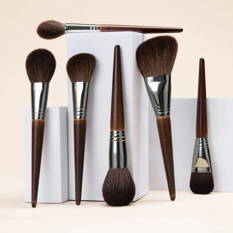 Natural Goat Hair Makeup Brushes Set Professional Kit - Blending & Shader