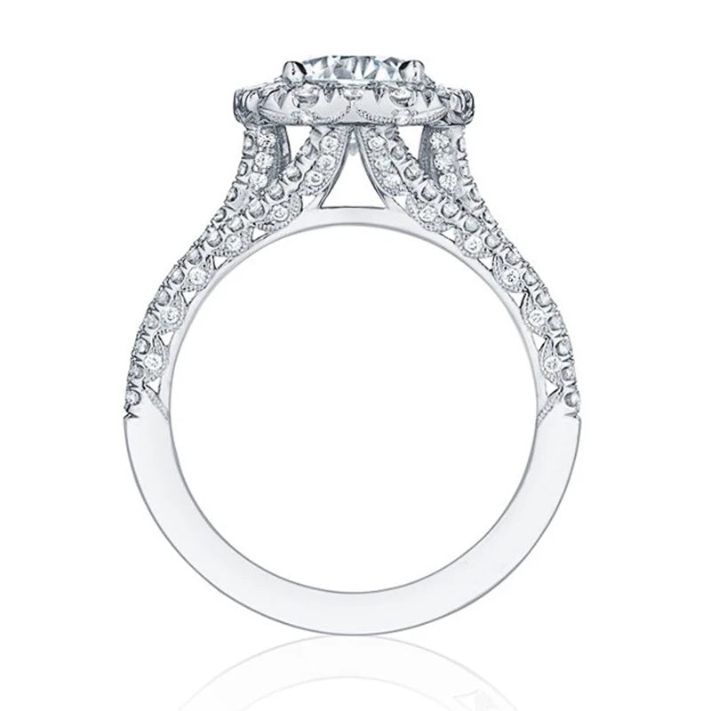 Luxury Silver Engagement Wedding Ring for Women Cushion Design Fashion Jewelry