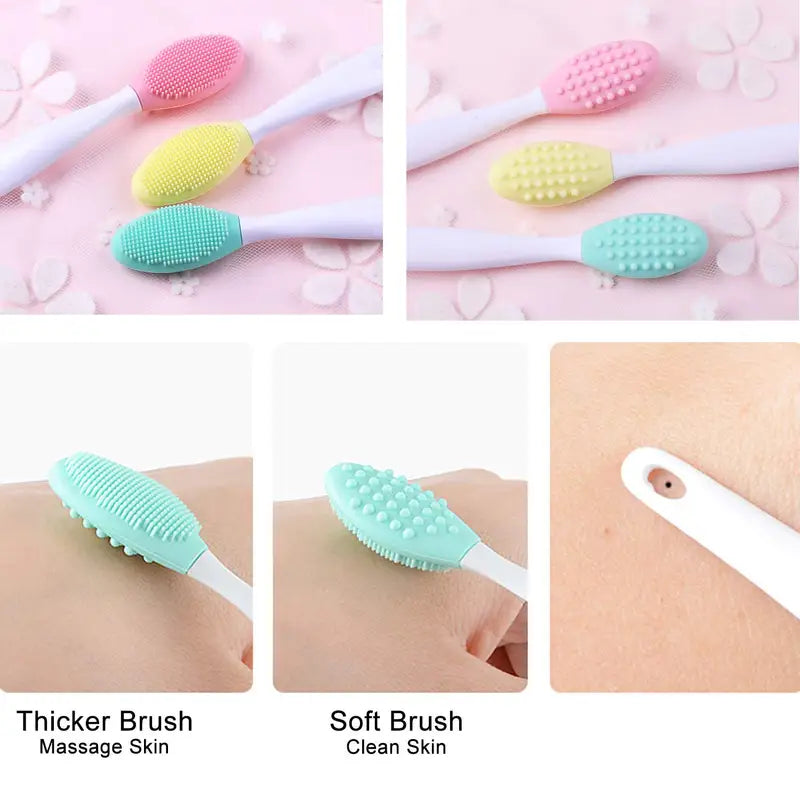 30pcs Silicone Lip Scrub Brush Set Double-Sided Exfoliating Face & Lip Cleaning Tool