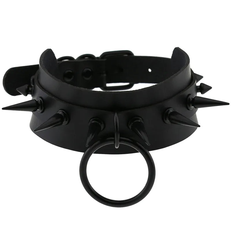 Halloween Emo Gothic Choker Necklace Set for Women Men Punk Spike Rivet Heart Jewelry