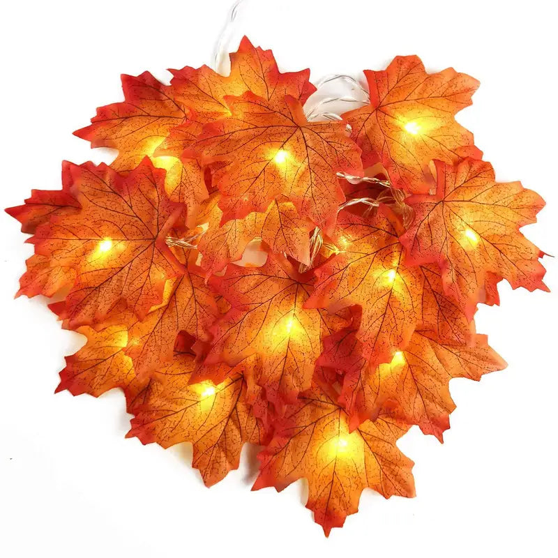 Artificial Maple Leaf LED String Lights for Holiday and Party Decorations