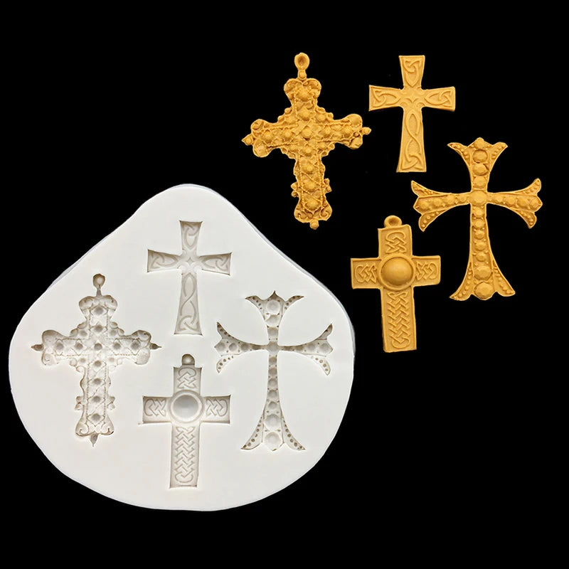Cross Shape Silicone Cake Mold for Fondant and Sugarcraft Decorating Tools