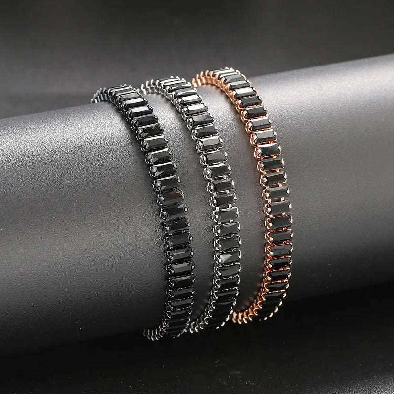 Men Women Crystal Tennis Bracelet Adjustable Chain Hip Hop Jewelry