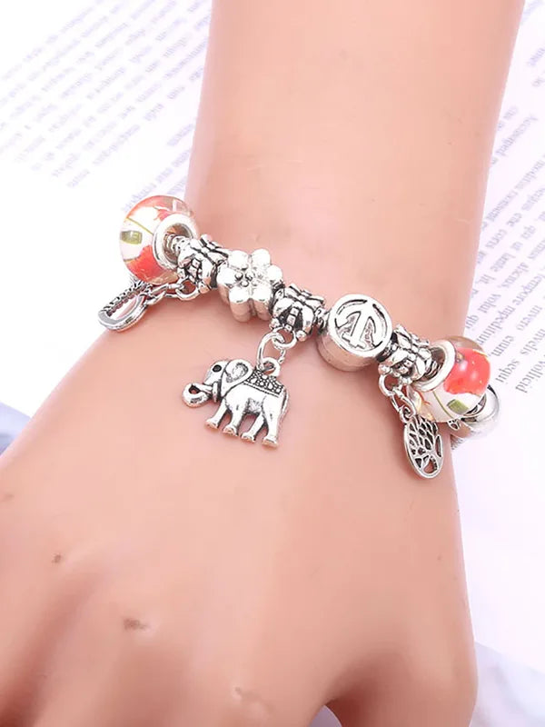 Colorful Crystal Charm Bracelet for Women DIY Beaded Jewelry Gift