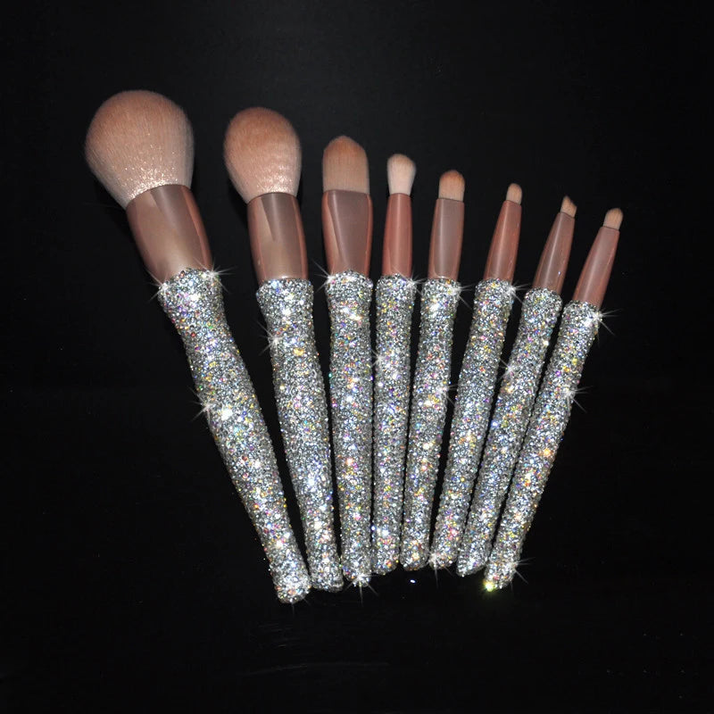 8-Piece Makeup Brush Set with Storage Tube - Blush Foundation Eye Lip Brushes