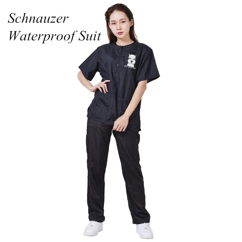 Pet Groomer Waterproof Uniform Suit Set with Breathable Soft Overalls for Haircutting
