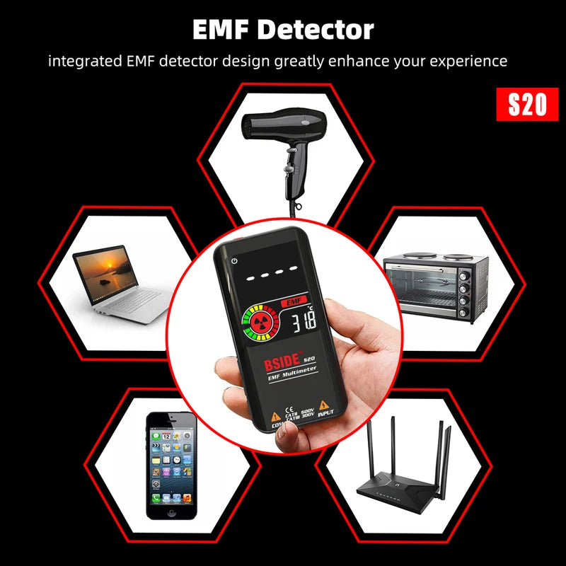 Digital Multimeter with USB Charging, EMF Detection, 9999 Counts, Wide Range of Testing Functions