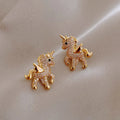 Cute Animal Stud Earrings for Women - Horse, Kitten, Owl, Pearl Jewelry