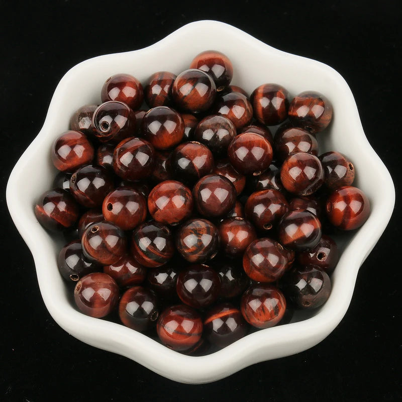 Natural Red Tiger Eye Beads for Jewelry Making - Round Loose Spacer 4-12mm