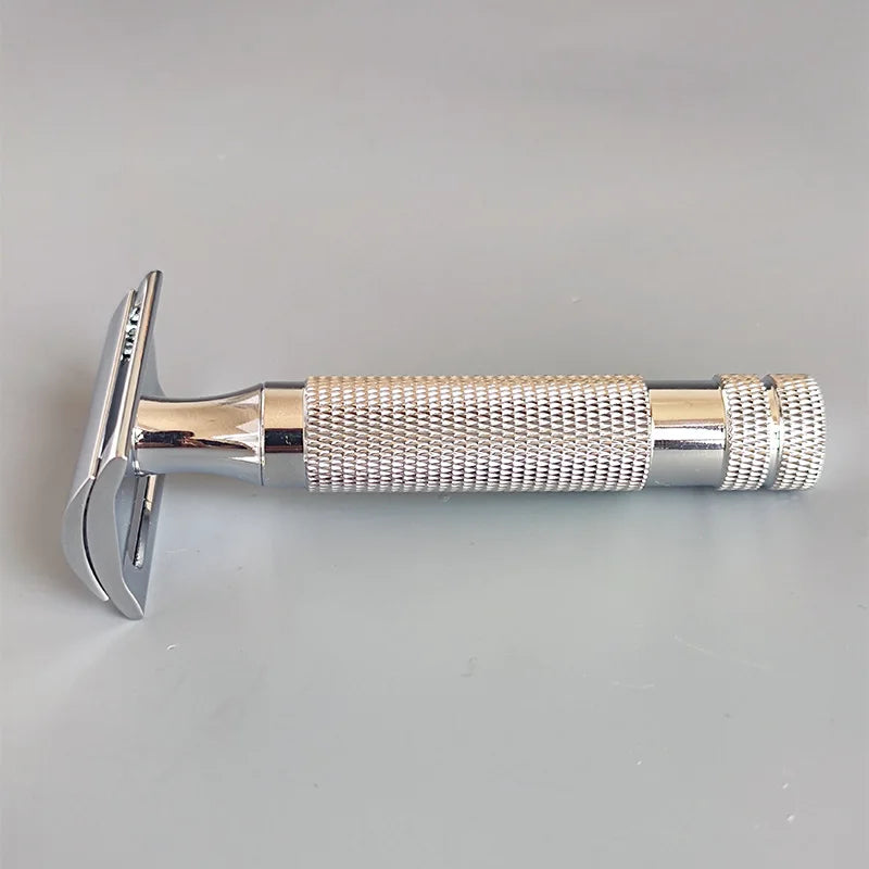 Safety Razor with Zinc Alloy Double Edge Blade - Polished Finish