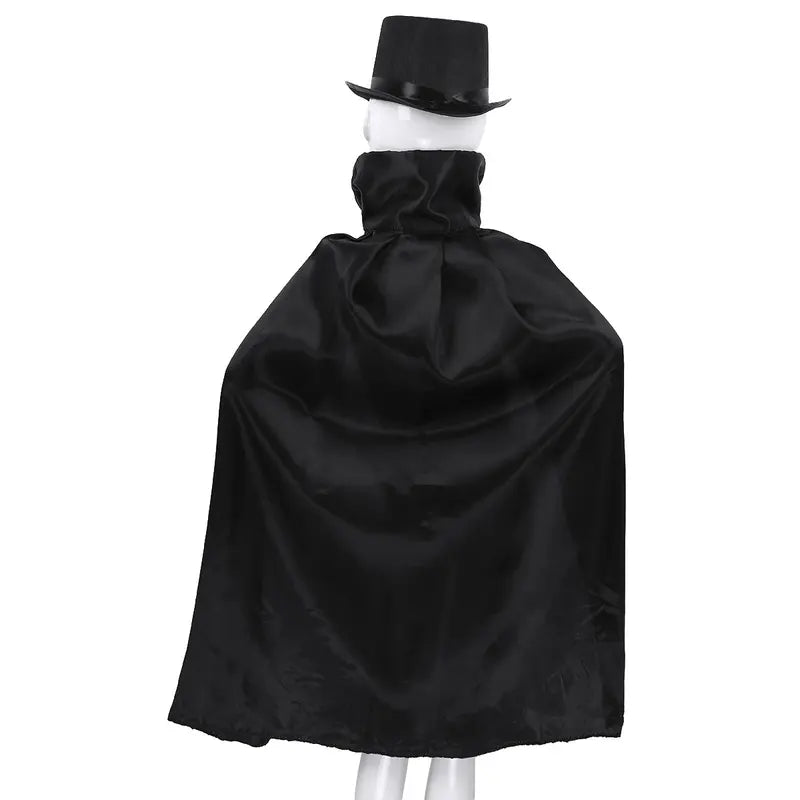 Kids Magician Costume Set with Cape Hat Wand Gloves Necktie Halloween Dress Up
