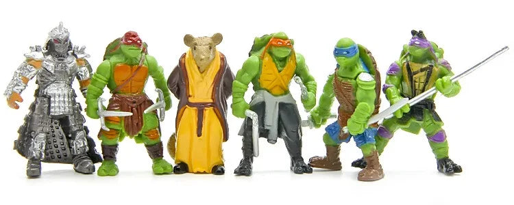 Mini Turtle Action Figures 6-Pack Kids Cartoon Tartaruga Toys 5cm