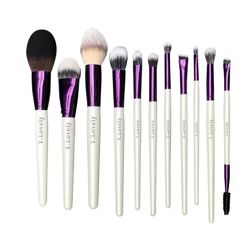 Synthetic Makeup Brush Set with Wooden Handles - 6/9/11/18 Piece Professional Face and Eye Brushes