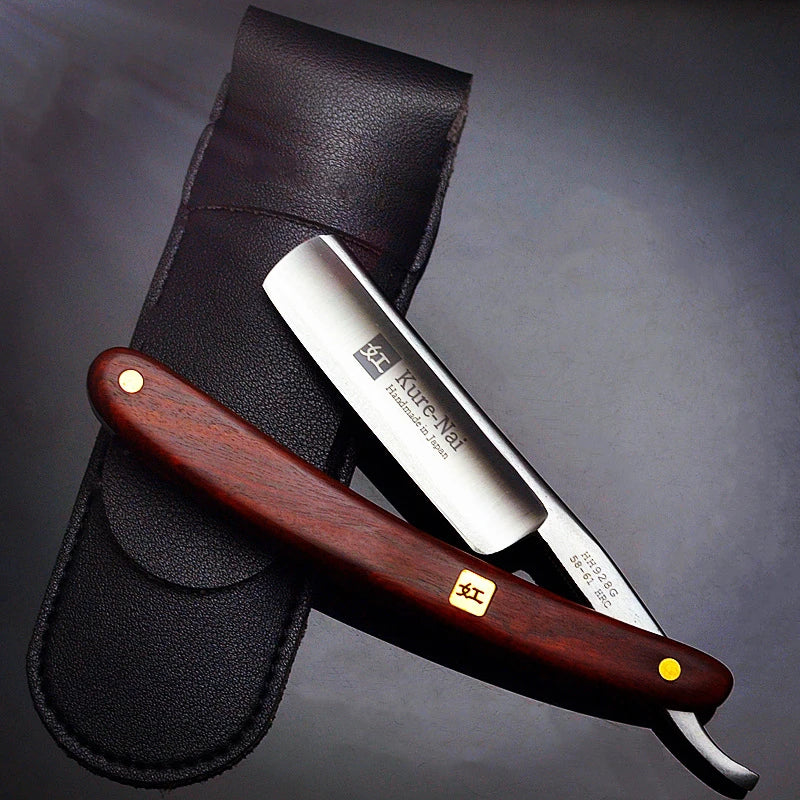 4pcs Straight Razor Set with Rosewood Handle Carbon Steel Sharp Shaver Man's Shaving Tool