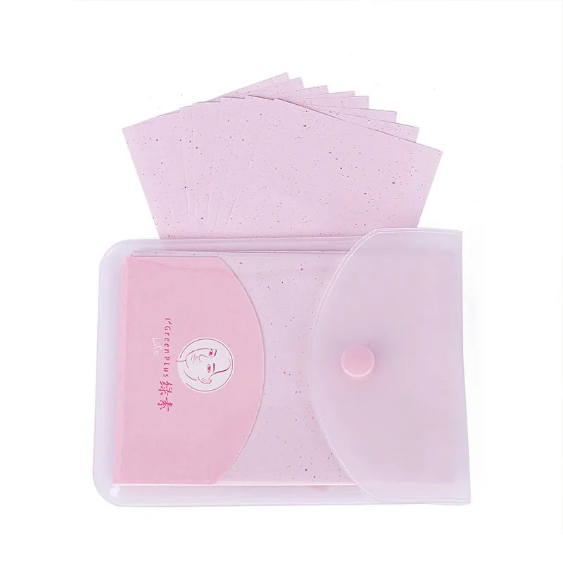 Oil Absorbing Facial Blotting Papers with Green Tea - Portable 160pcs for Oily Skin Control